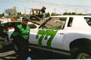 Wade Champeno Posing by his Street Stock Race Car
